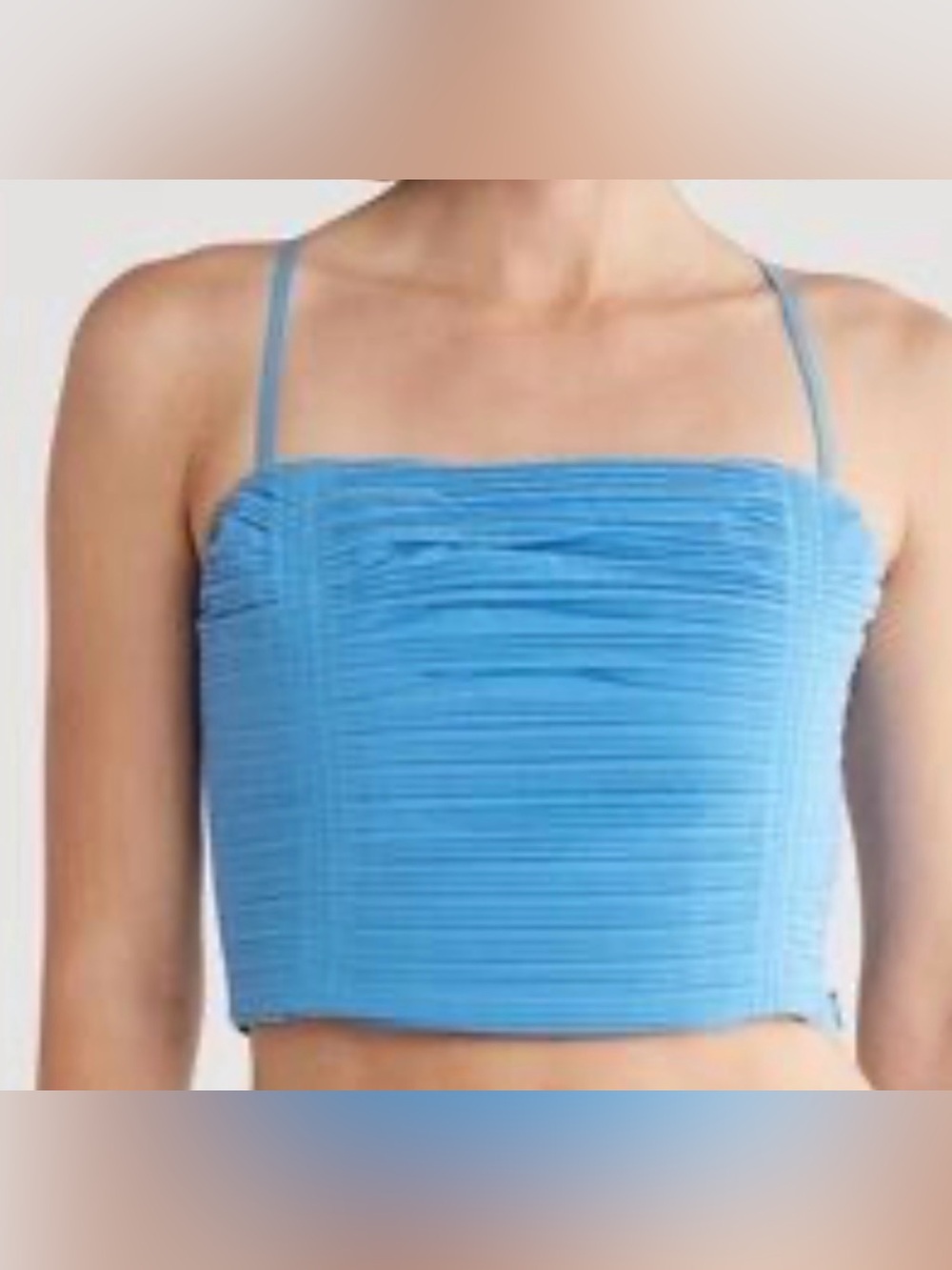 Madewell Sky Blue Ruched Crop Cami